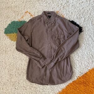 J. Crew Men's Brown Casual Button-Down Shirt (slim)